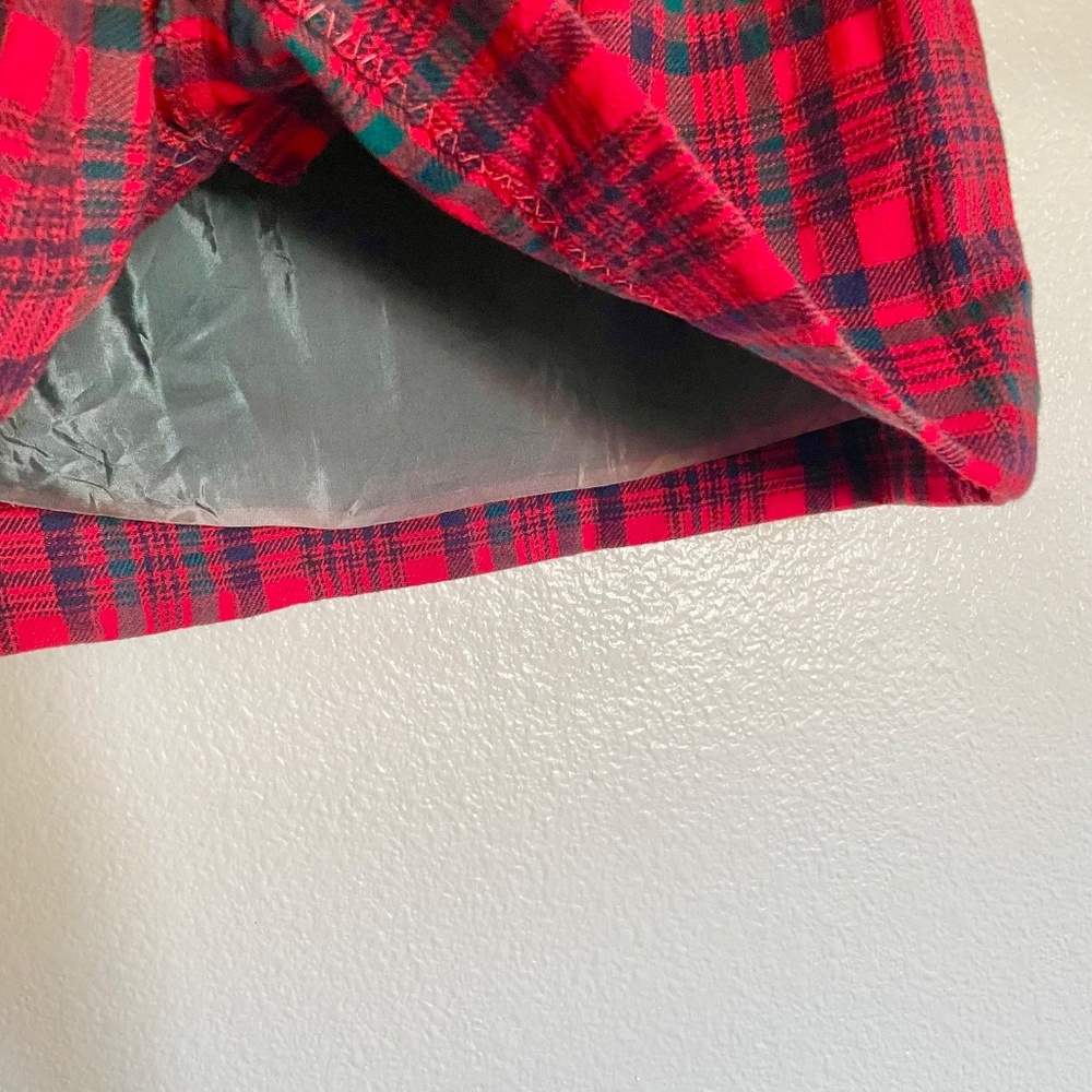 Vintage 80s Pendleton Red Tartan Wool Mini Skirt Made in USA - Picture 4 of 8